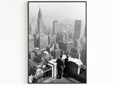 Stampa del Chrysler Building, poster vintage di New York City, poster vintage estetico, foto stampabile in bianco e nero, regalo per coppie in viaggio