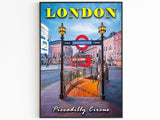 Notte di Londra, stampa di Piccadilly Circus, metropolitana, poster retrò di Londra, poster di viaggio pop, metropolitana, regalo di viaggio nel Regno Unito, arredamento per la casa per viaggiatori