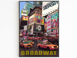 Stampa teatrale di Broadway, arte murale colorata di Manhattan, poster retrò di New York, film di New York, stampa vibrante degli USA, NY estetica, poster di viaggio pop